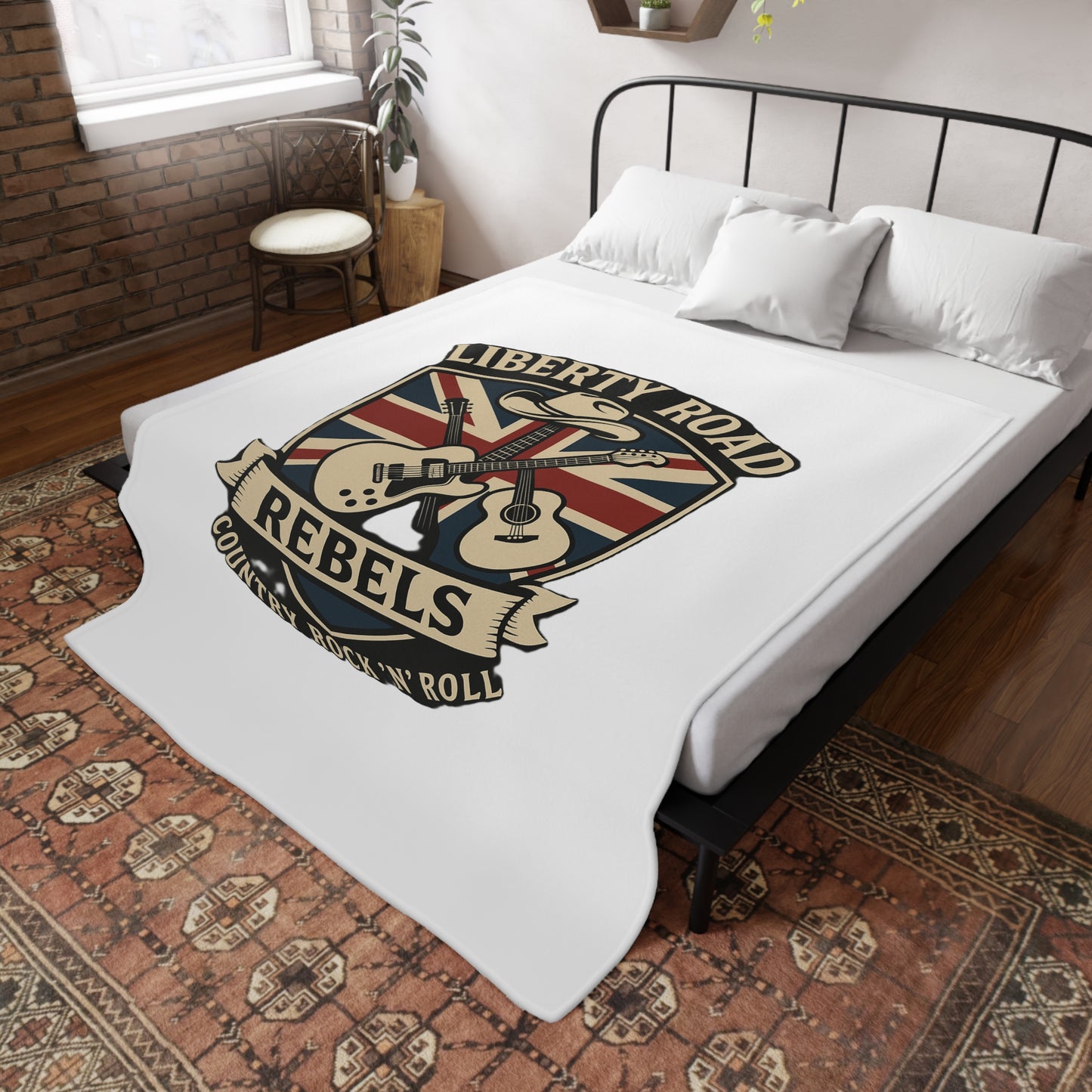 Liberty Road Rebels Britannia Rock 'n' Roll Plush Fleece Throw Blanket