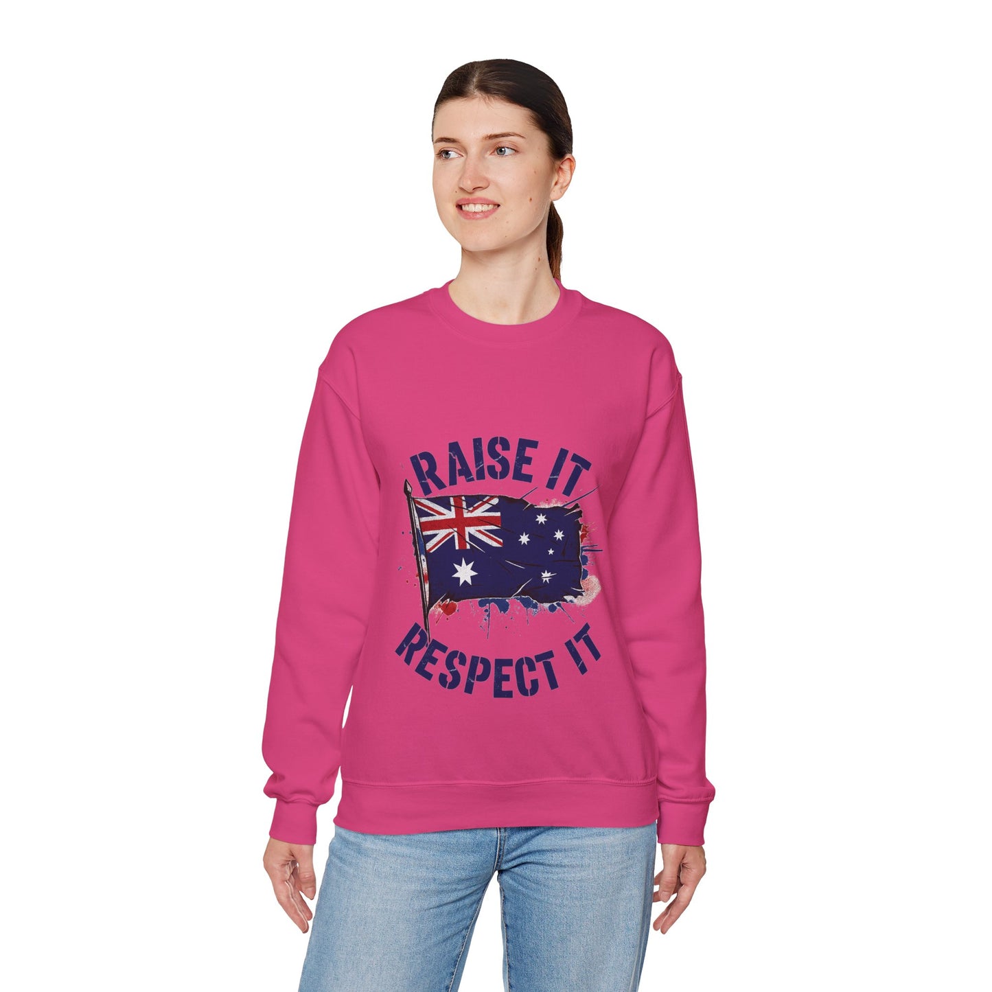 Raise It Respect It Australia Flag UniSex Crewneck Sweatshirt