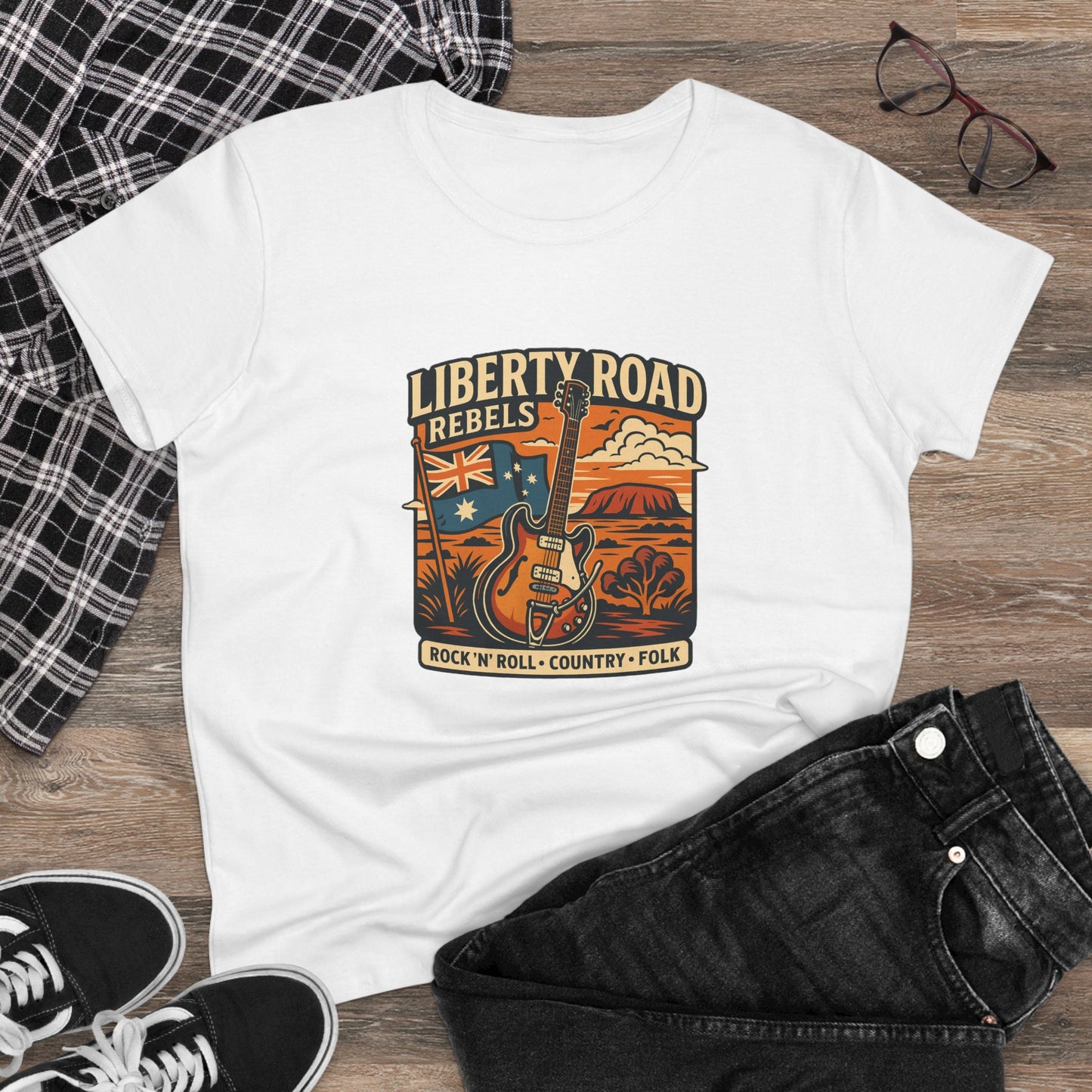 Liberty Road Rebels Vintage Australiana Women's Midweight Cotton T-Shirt
