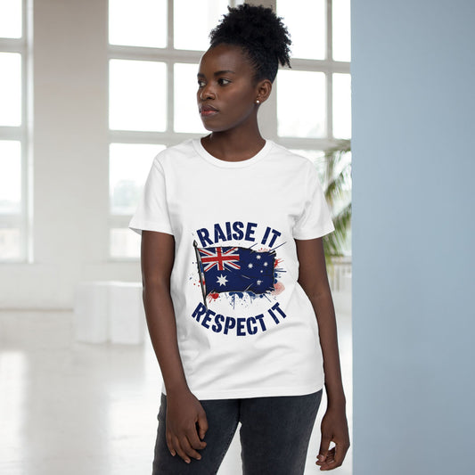 Raise It Respect It Patriotic Graphic Tee Women’s Maple T-Shirt