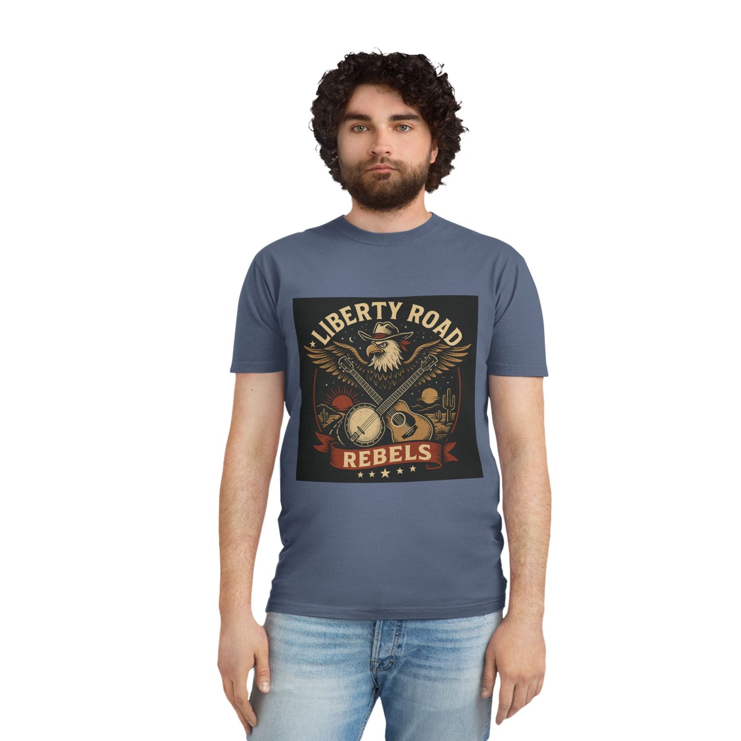 Liberty Road Rebels Vintage Americana Style Unisex Faded Tee T-Shirt