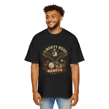 Liberty Road Rebels Vintage Americana Style Heavy Oversized Tee T-Shirt