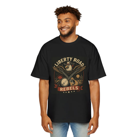 Liberty Road Rebels Vintage Americana Style Heavy Oversized Tee T-Shirt