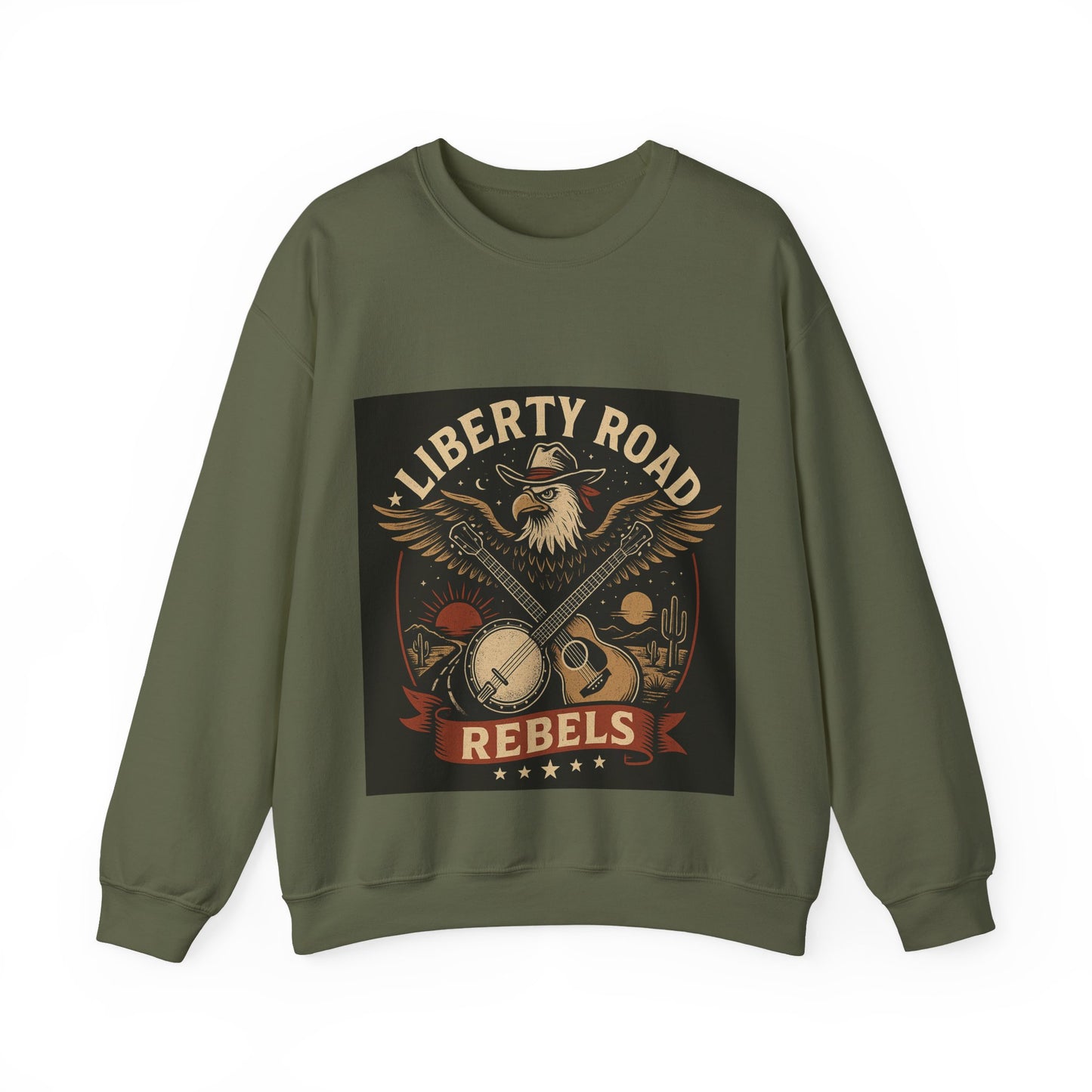 Liberty Road Rebels Vintage Americana Style Crewneck Sweatshirt
