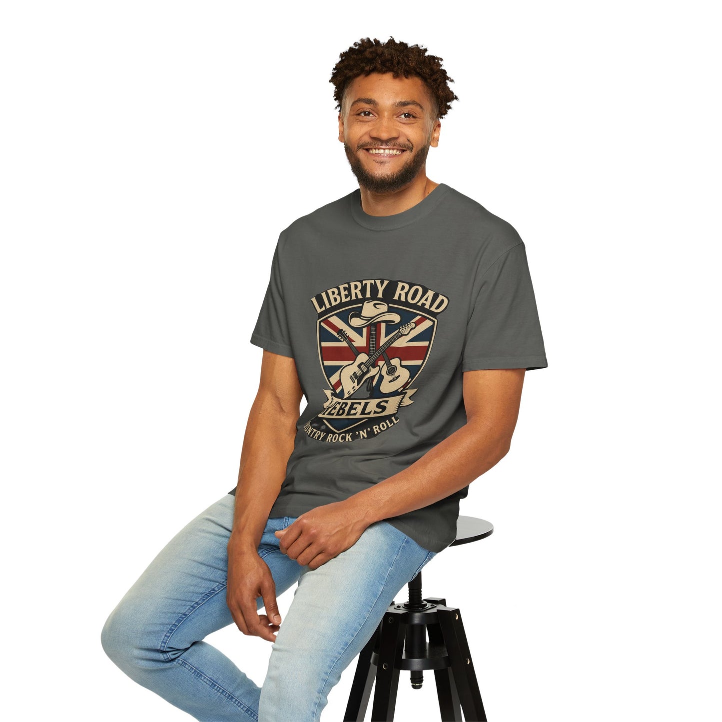 Liberty Road Rebels Britannia Rock 'N' Roll T-Shirt Vintage Style Tee