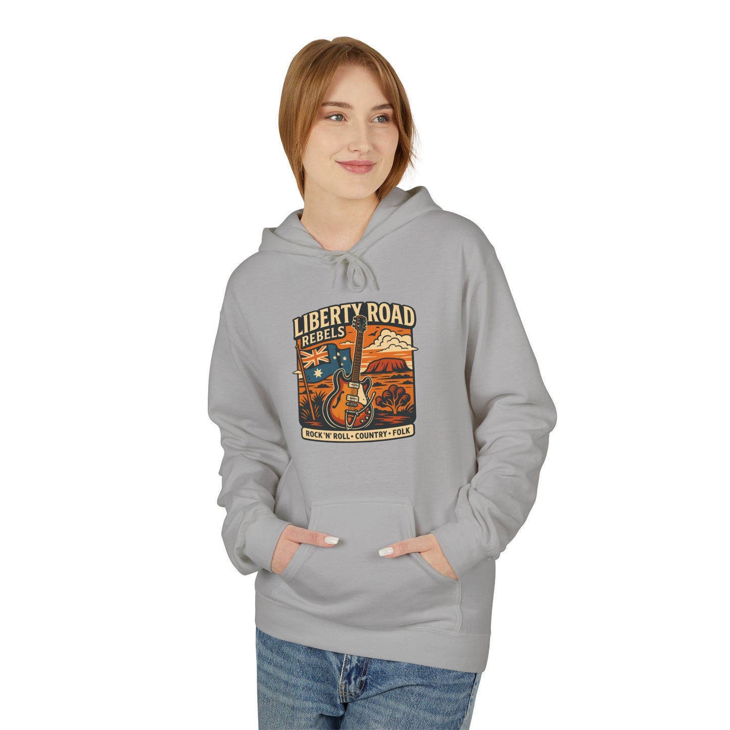 Liberty Road Rebels Vintage-Inspired Australiana Hoodie Cozy Sweatshirt