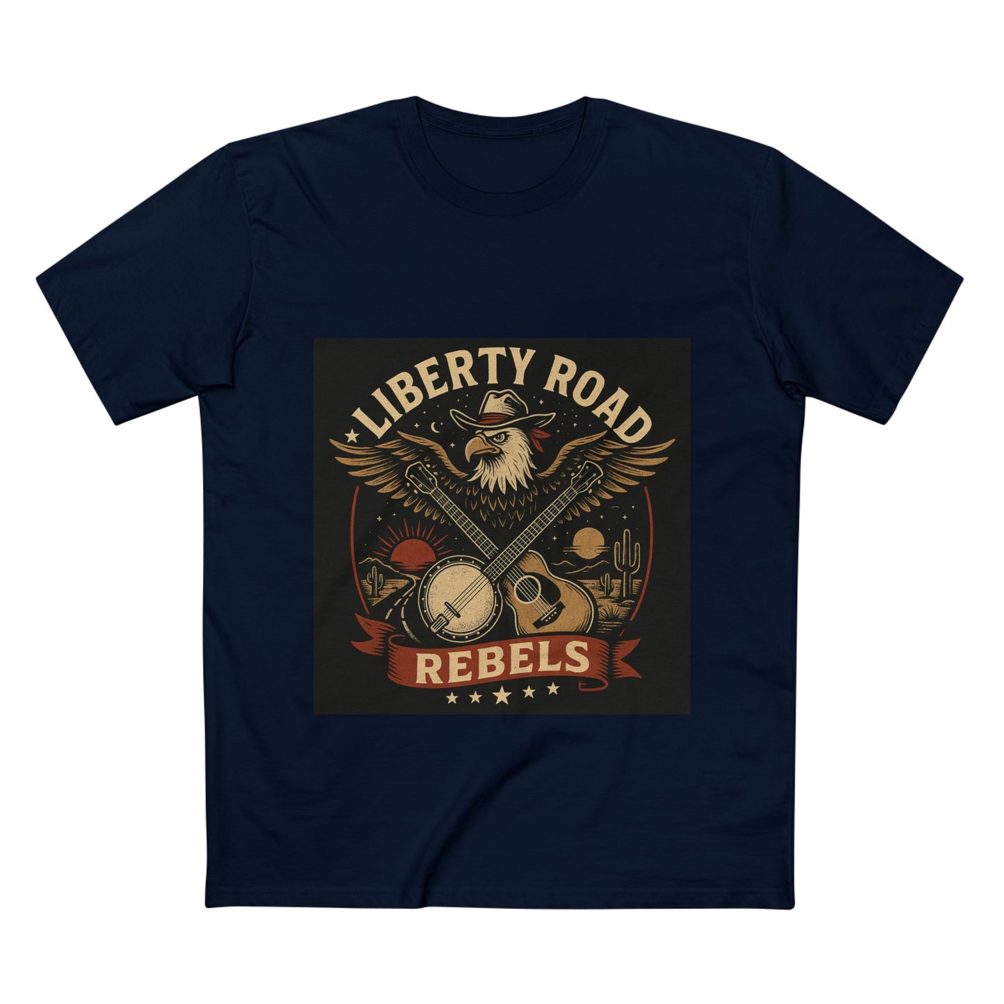 Liberty Road Rebels Vintage Americana Style Tee T-Shirt