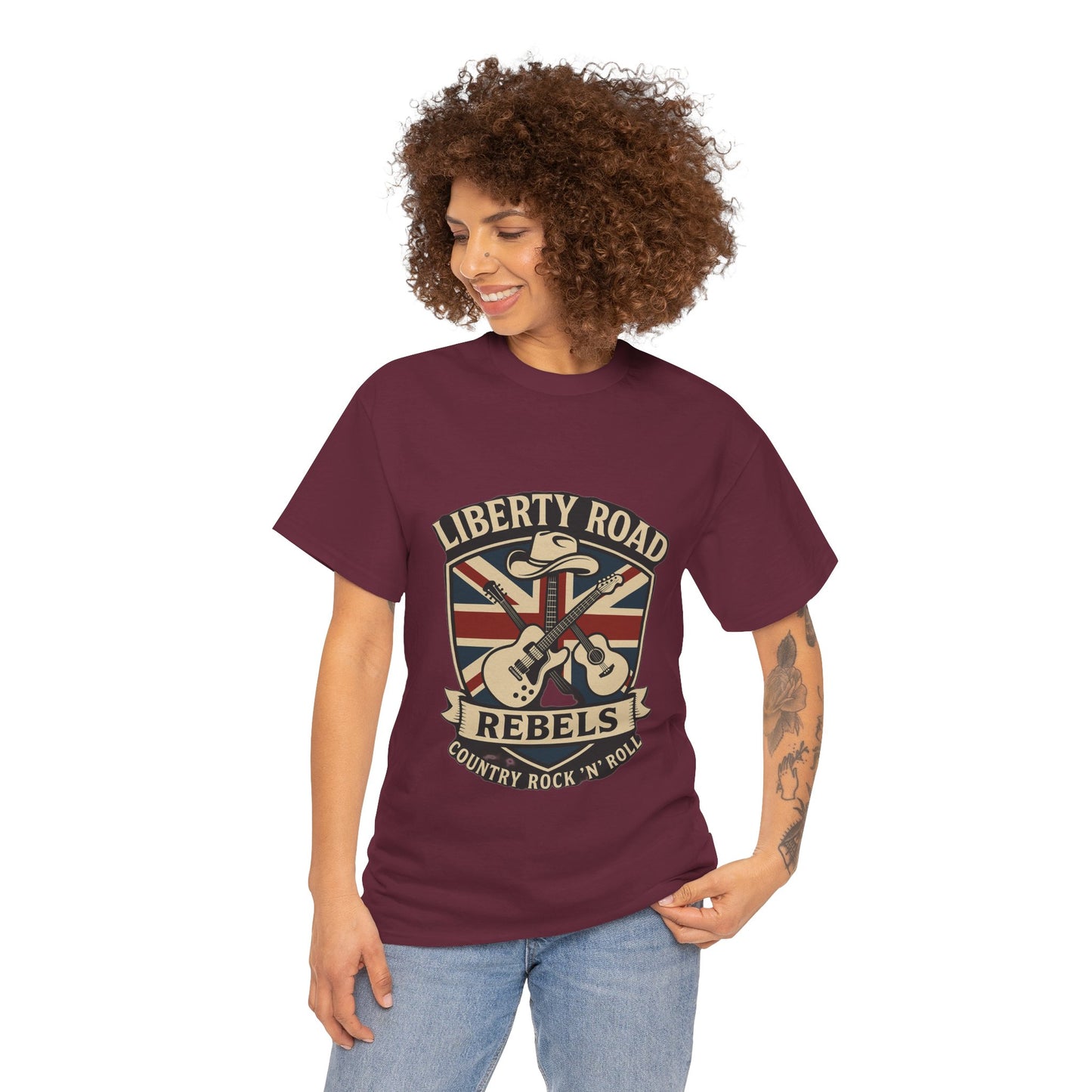 Liberty Road Rebels Britannia Rock 'n' Roll Rebels Tee Unisex Heavy Cotton T-Shirt