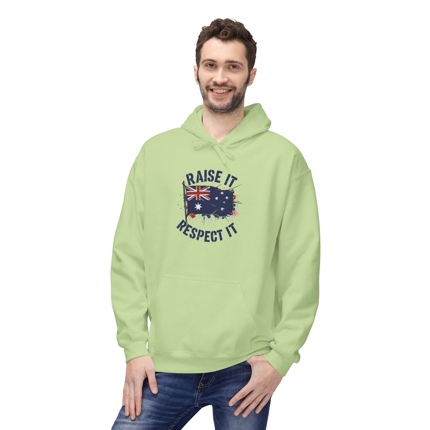 Unisex Raise It Respect It Australian Flag Hoodie