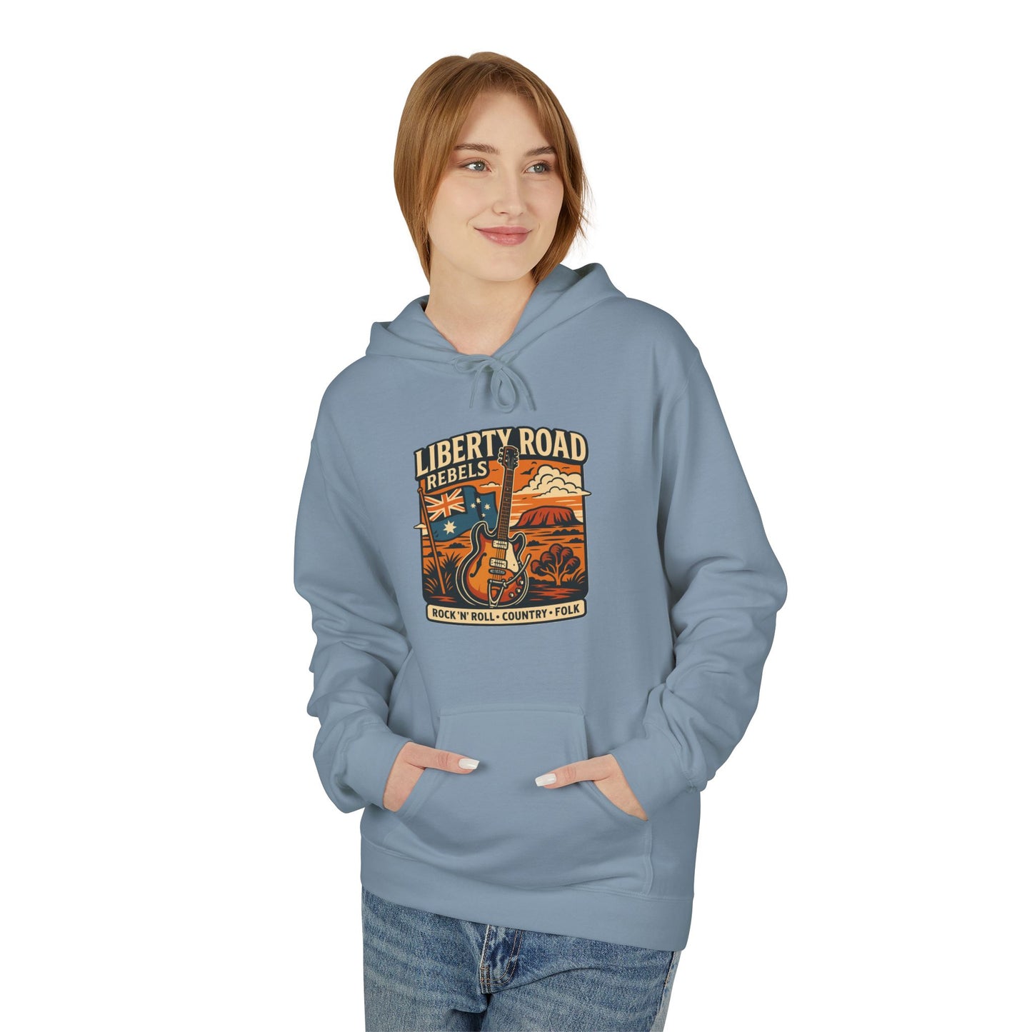 Liberty Road Rebels Vintage-Inspired Australiana Hoodie Cozy Sweatshirt