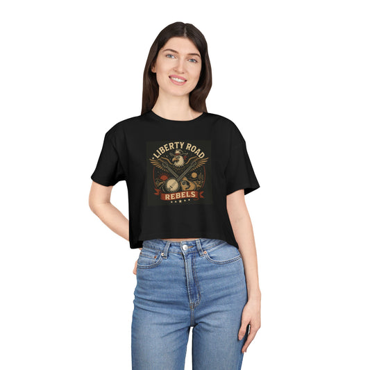 Liberty Road Rebels Vintage Americana Style Crop Tee
