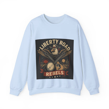 Liberty Road Rebels Vintage Americana Style Crewneck Sweatshirt