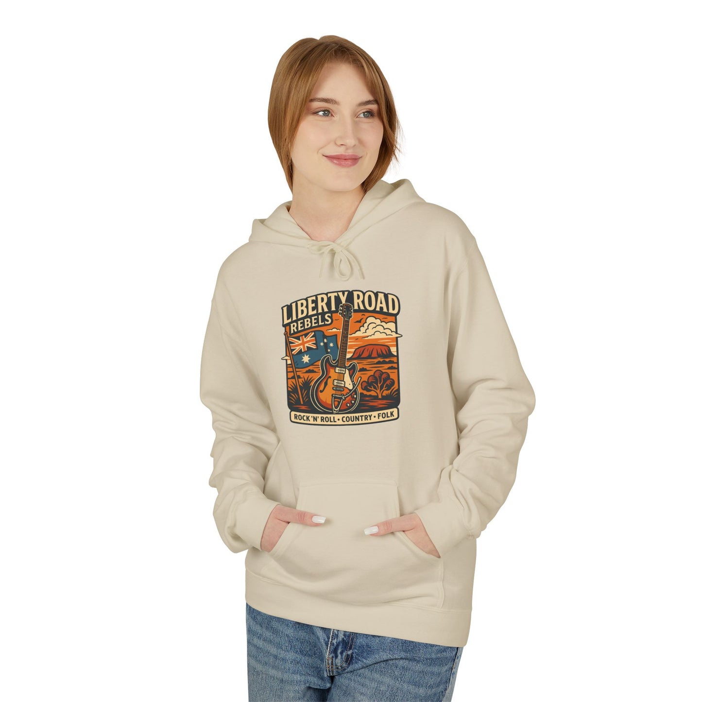 Liberty Road Rebels Vintage-Inspired Australiana Hoodie Cozy Sweatshirt