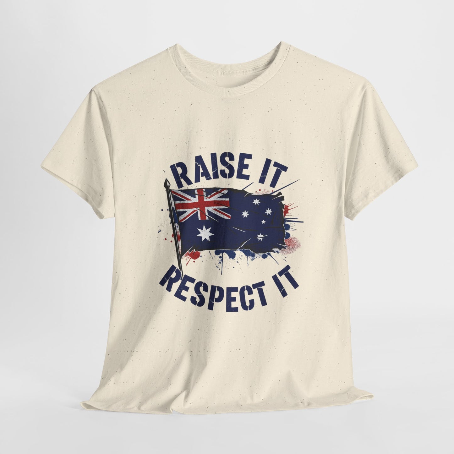 Raise It Respect It Australia Flag Unisex Graphic Tee Cotton T-Shirt
