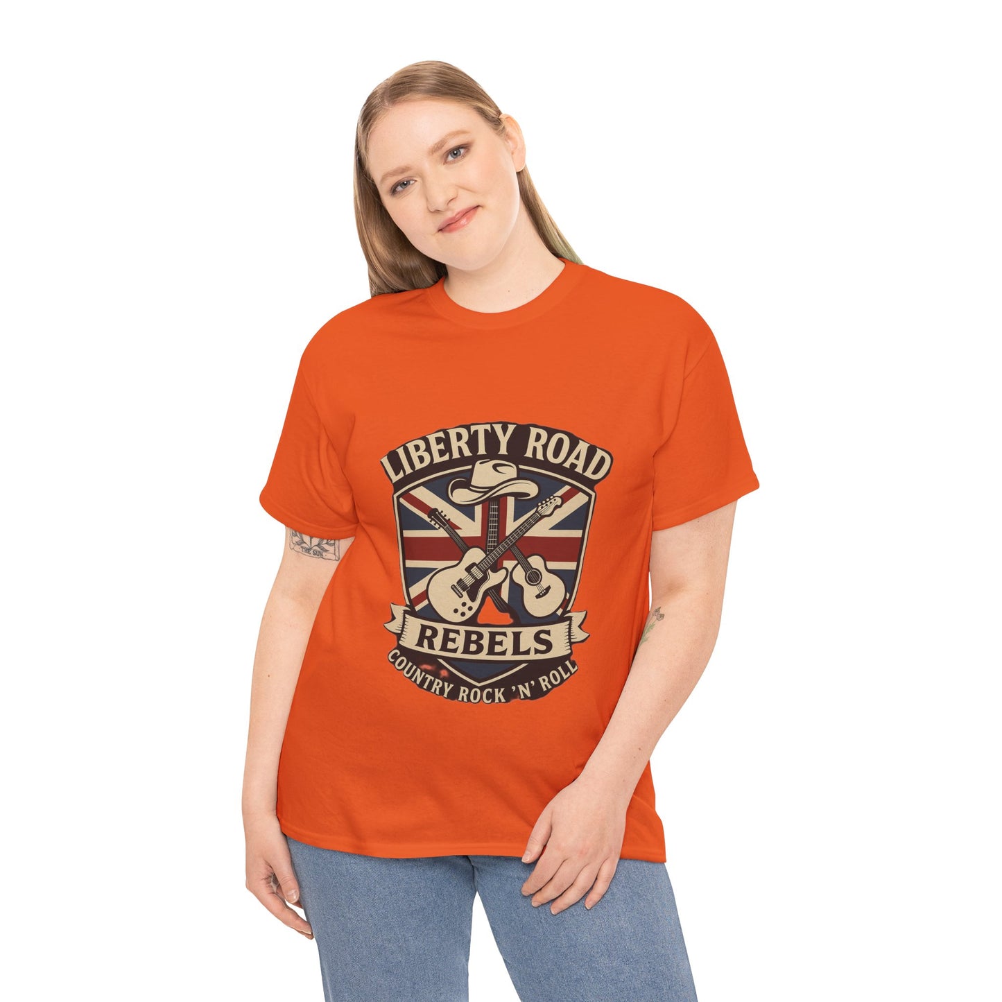 Liberty Road Rebels Britannia Rock 'n' Roll Rebels Tee Unisex Heavy Cotton T-Shirt