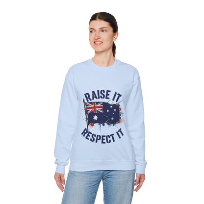Raise It Respect It Australia Flag UniSex Crewneck Sweatshirt