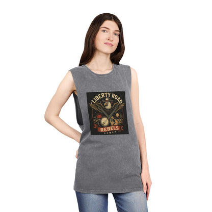 Liberty Road Rebels Vintage Americana Style Stonewash Tank Top Singlet