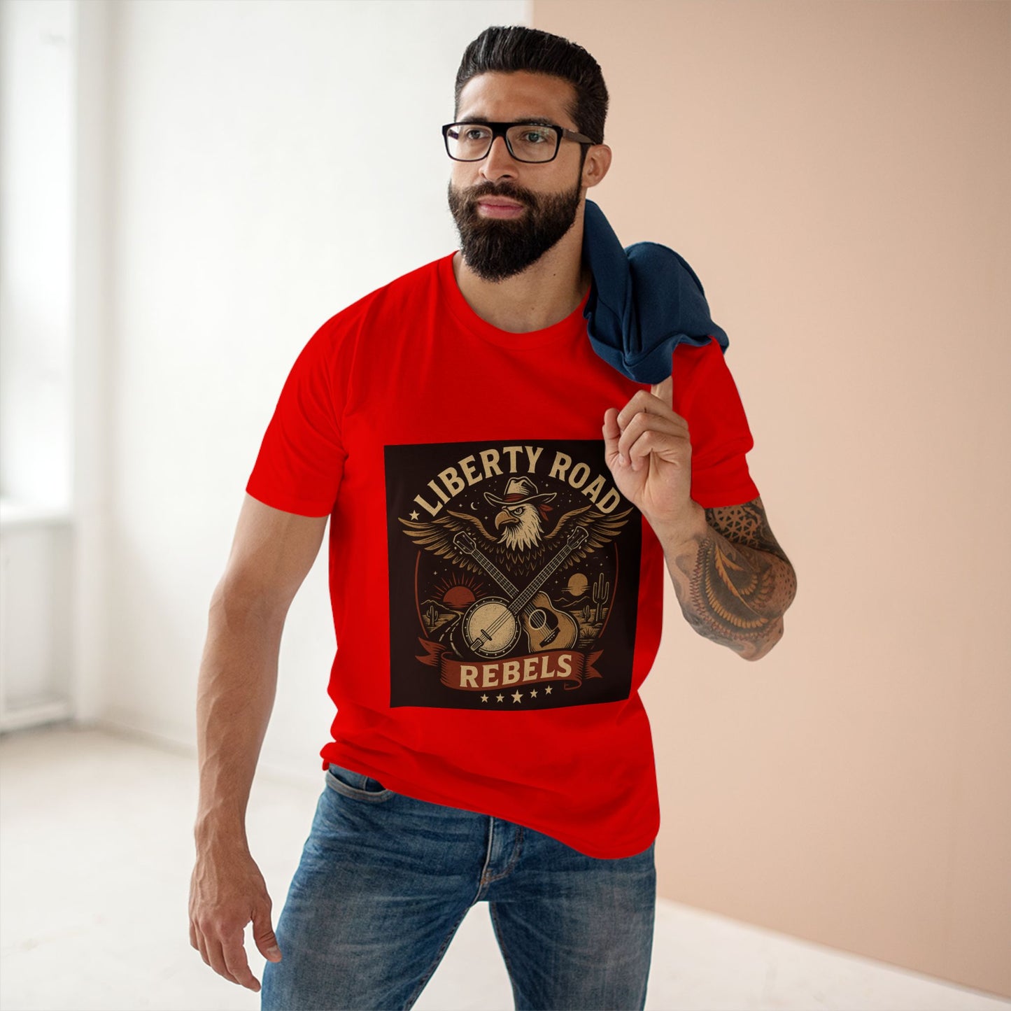 Liberty Road Rebels Vintage Americana Style Tee T-Shirt