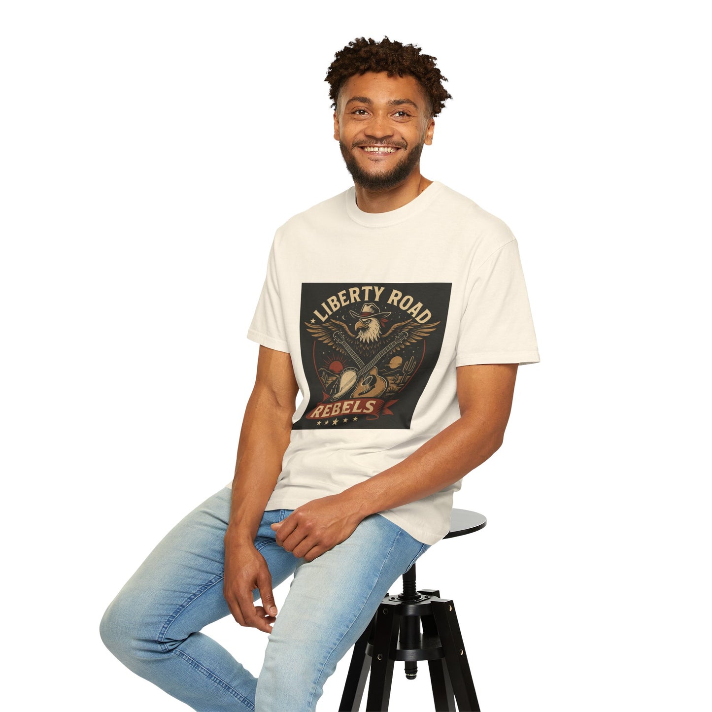 Liberty Road Rebels Vintage Americana Style Tee T-Shirt