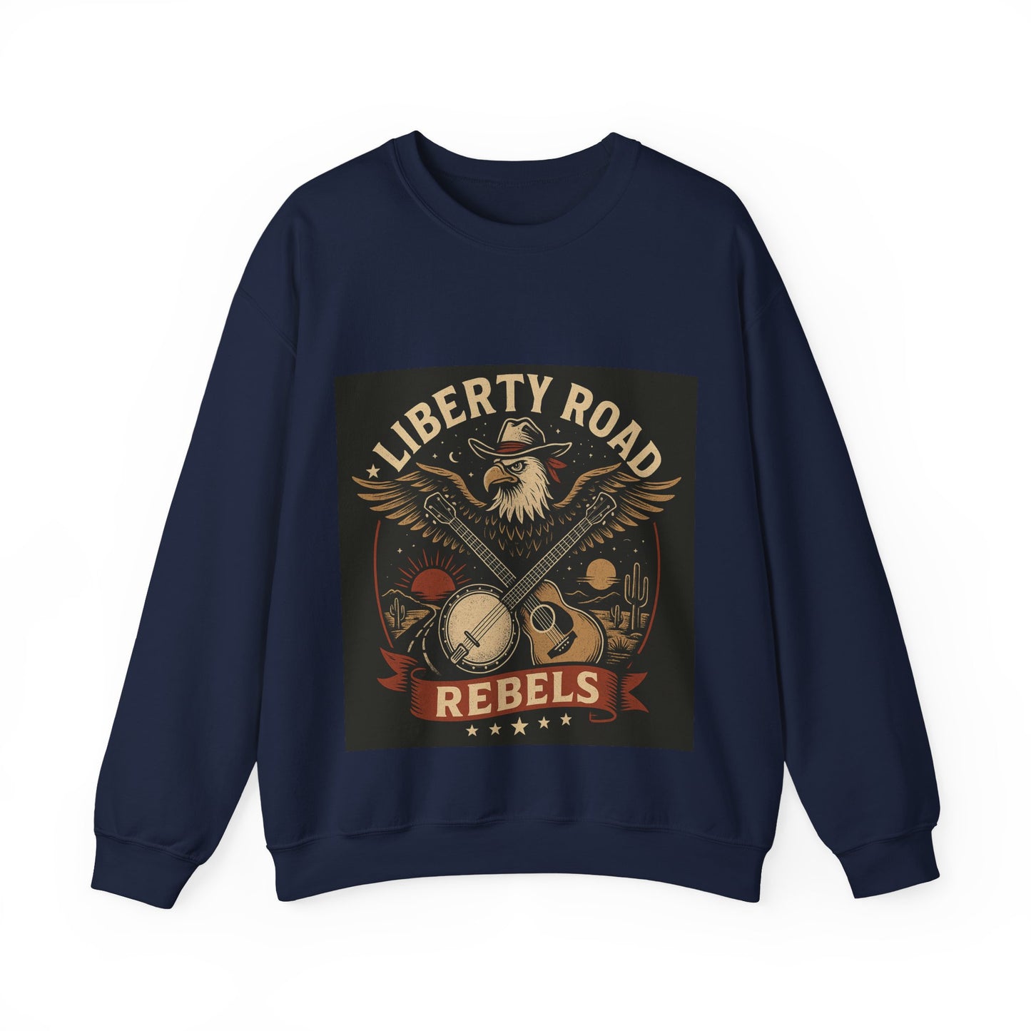 Liberty Road Rebels Vintage Americana Style Crewneck Sweatshirt