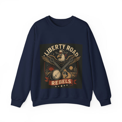 Liberty Road Rebels Vintage Americana Style Crewneck Sweatshirt