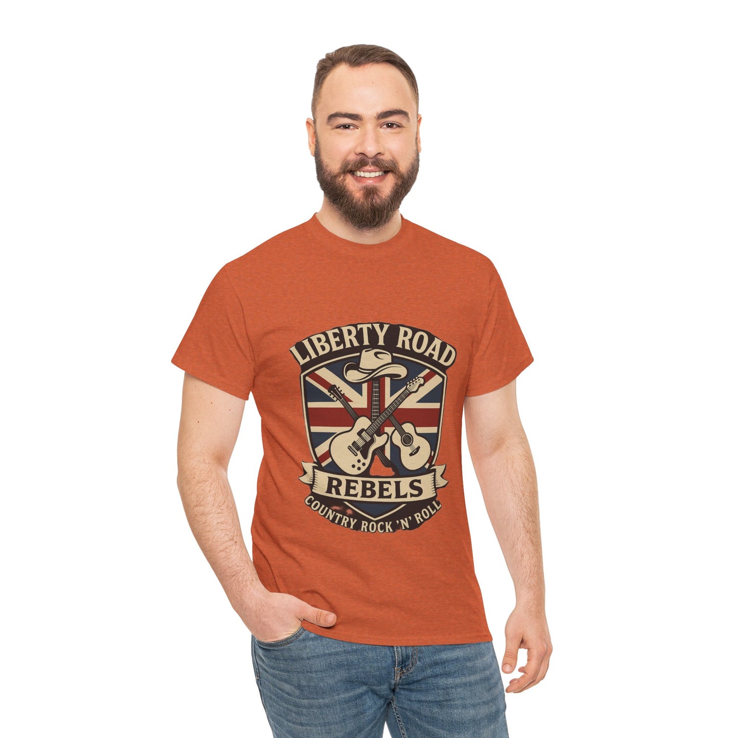 Liberty Road Rebels Britannia Rock 'n' Roll Rebels Tee Unisex Heavy Cotton T-Shirt