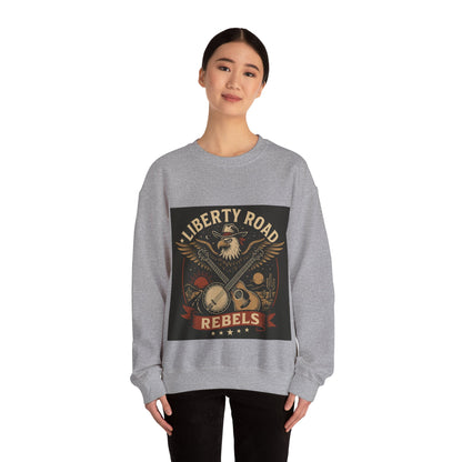 Liberty Road Rebels Vintage Americana Style Crewneck Sweatshirt