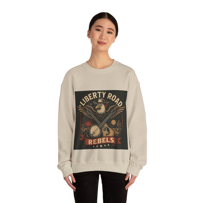 Liberty Road Rebels Vintage Americana Style Crewneck Sweatshirt