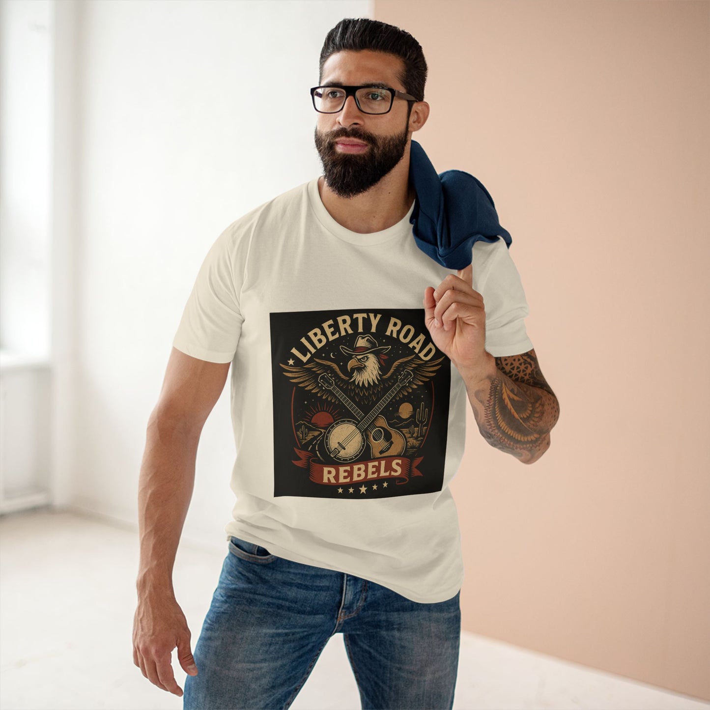 Liberty Road Rebels Vintage Americana Style Tee T-Shirt
