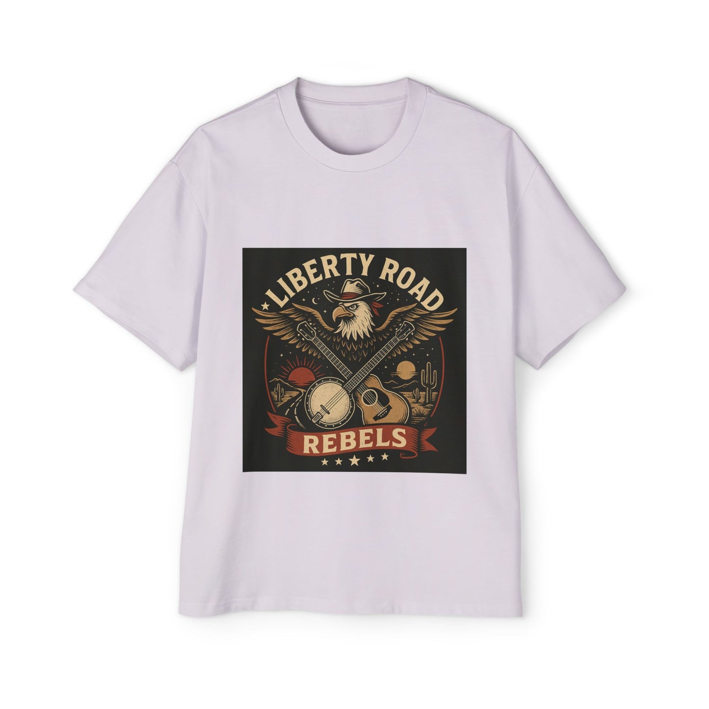 Liberty Road Rebels Vintage Americana Style Oversized Tee T-Shirt