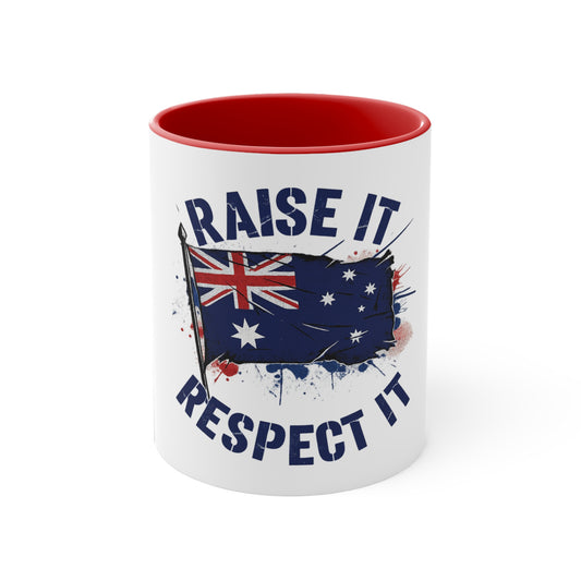 Raise It Respect It Australian Flag Colorful Accent Coffee Mug