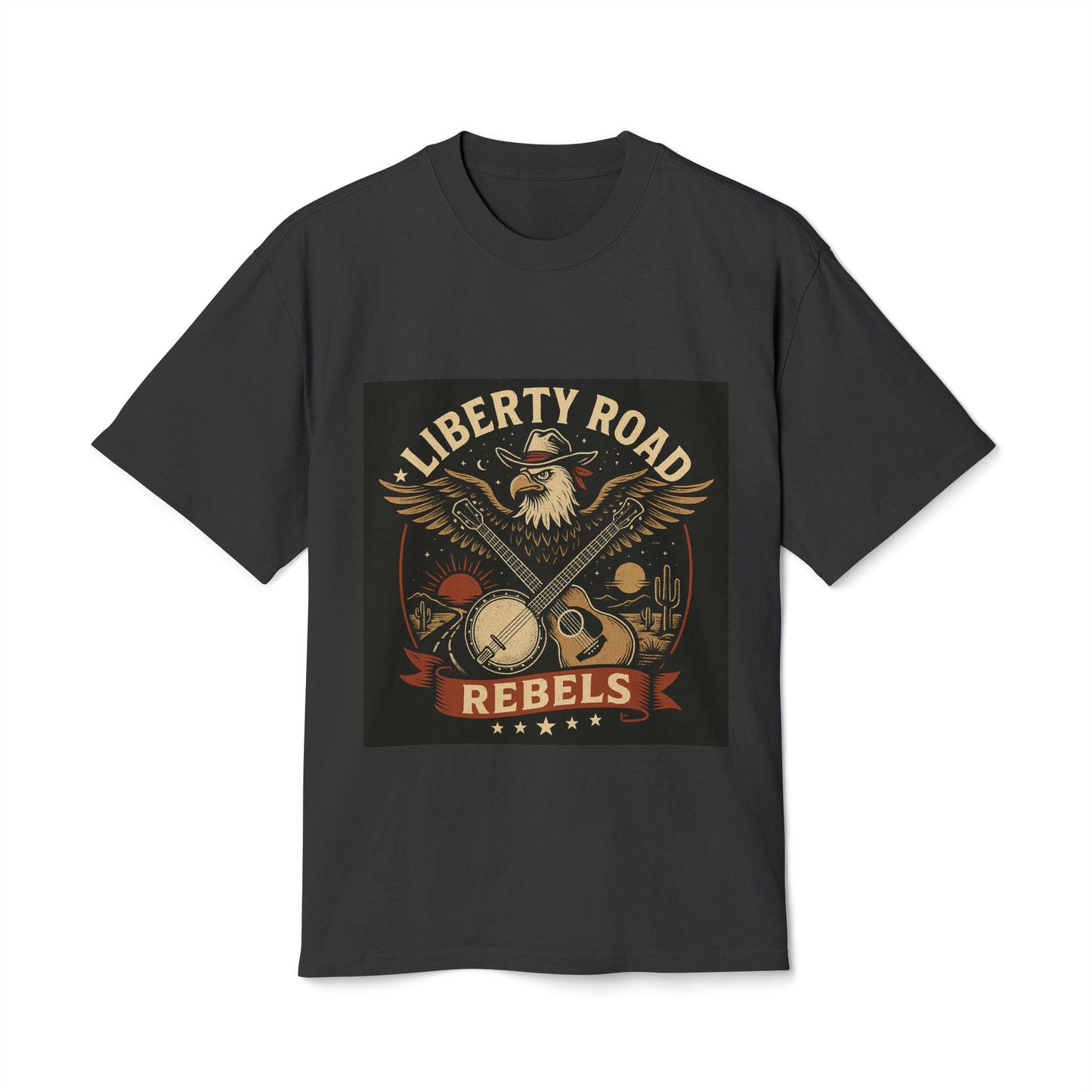 Liberty Road Rebels Vintage Americana Style Faded Tee T-Shirt