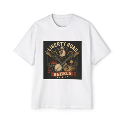 Liberty Road Rebels Vintage Americana Style Heavy Oversized Tee T-Shirt