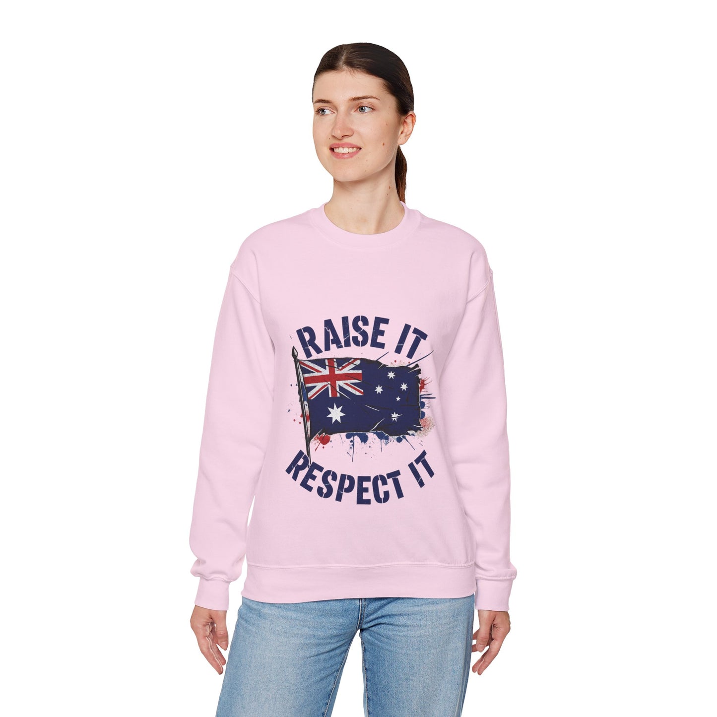 Raise It Respect It Australia Flag UniSex Crewneck Sweatshirt