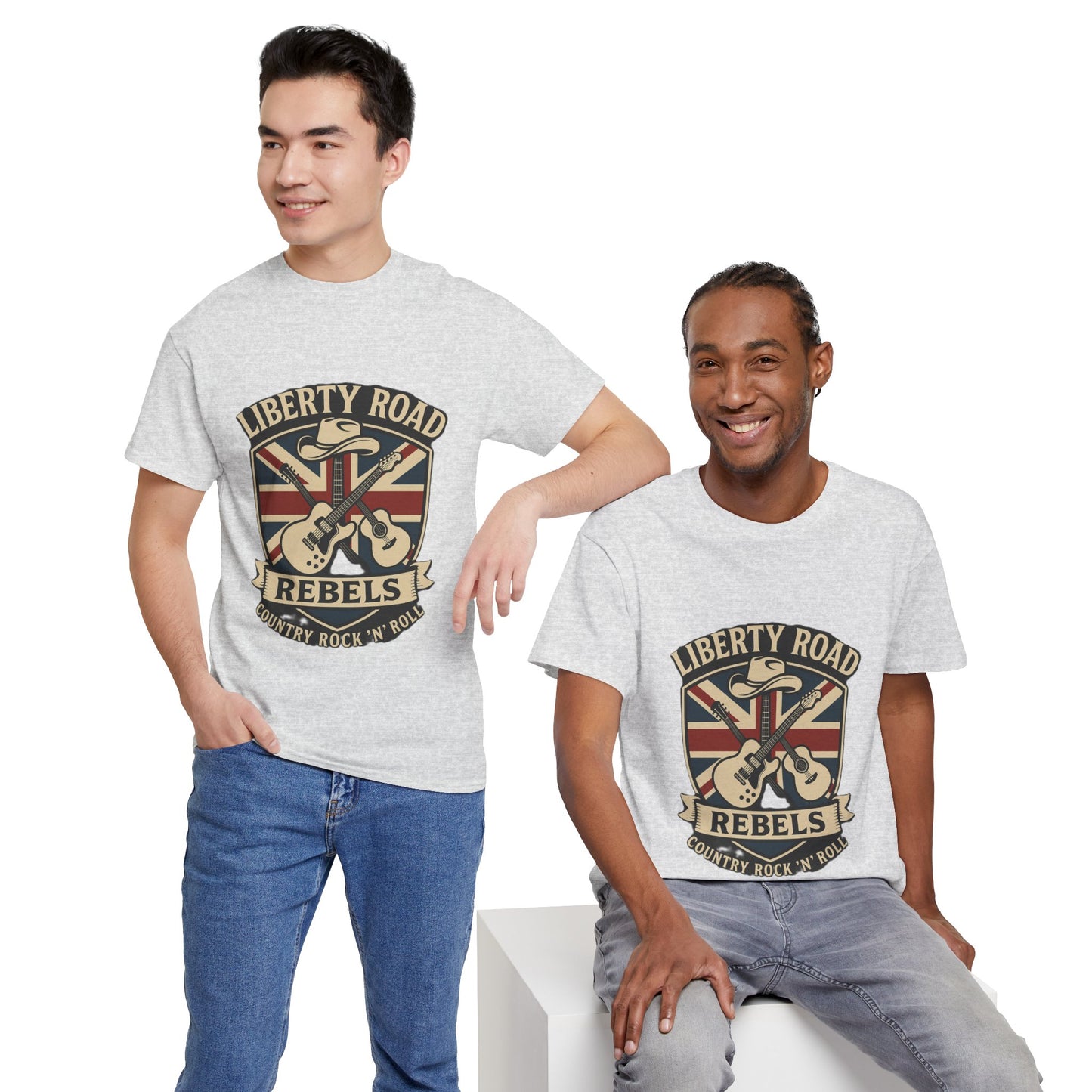 Liberty Road Rebels Britannia Rock 'n' Roll Rebels Tee Unisex Heavy Cotton T-Shirt