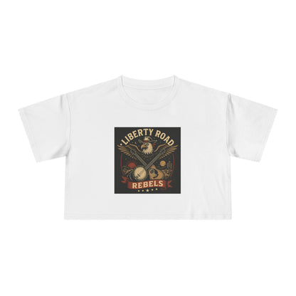 Liberty Road Rebels Vintage Americana Style Crop Tee