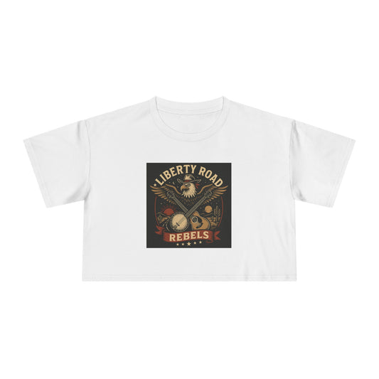 Liberty Road Rebels Vintage Americana Style Crop Tee