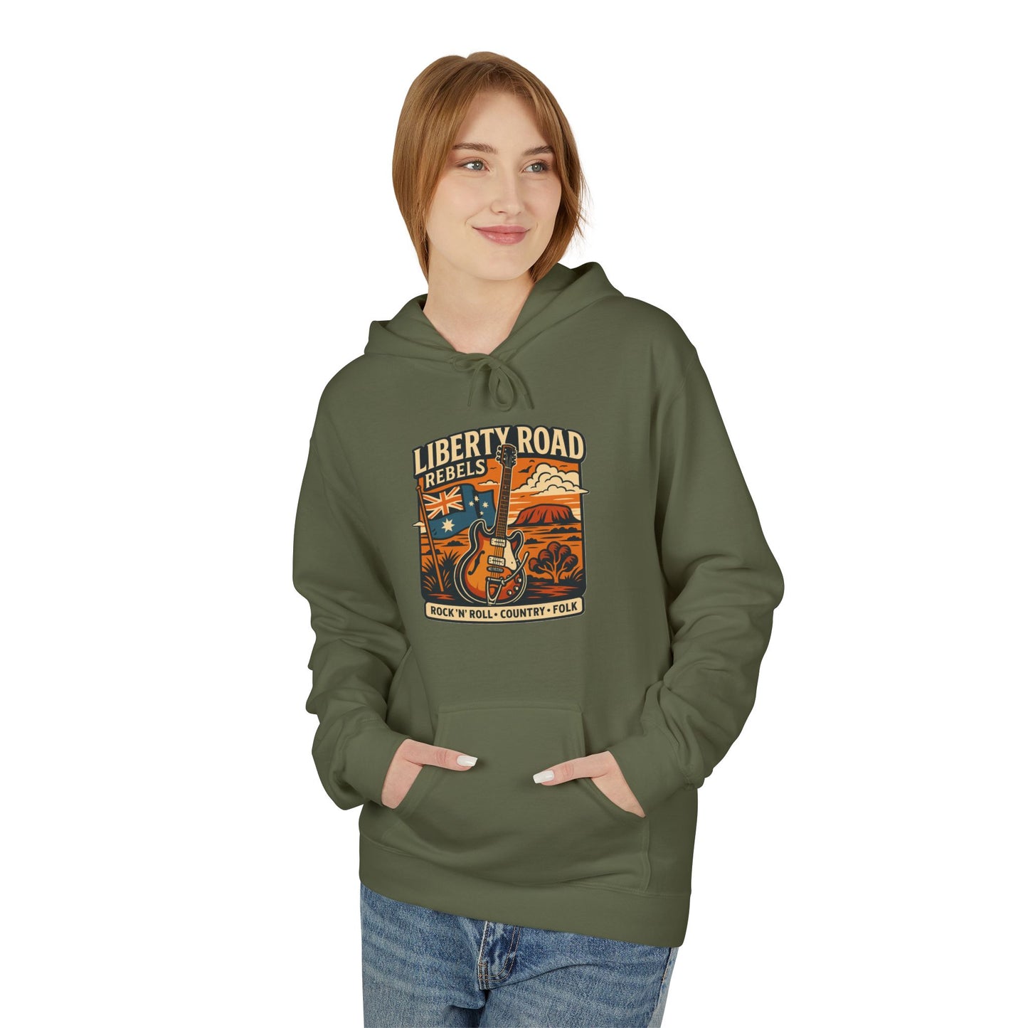 Liberty Road Rebels Vintage-Inspired Australiana Hoodie Cozy Sweatshirt