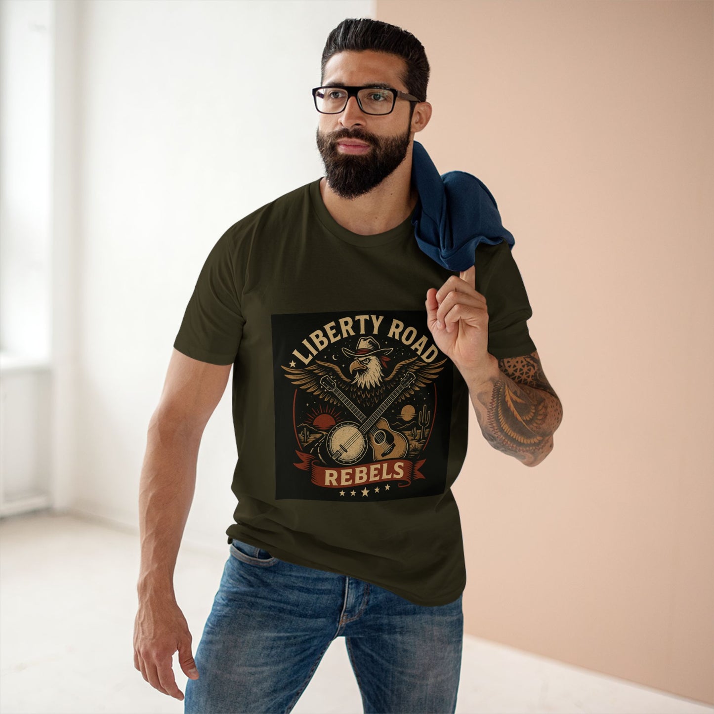 Liberty Road Rebels Vintage Americana Style Tee T-Shirt