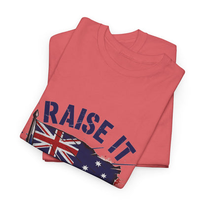 Raise It Respect It Australia Flag Unisex Graphic Tee Cotton T-Shirt