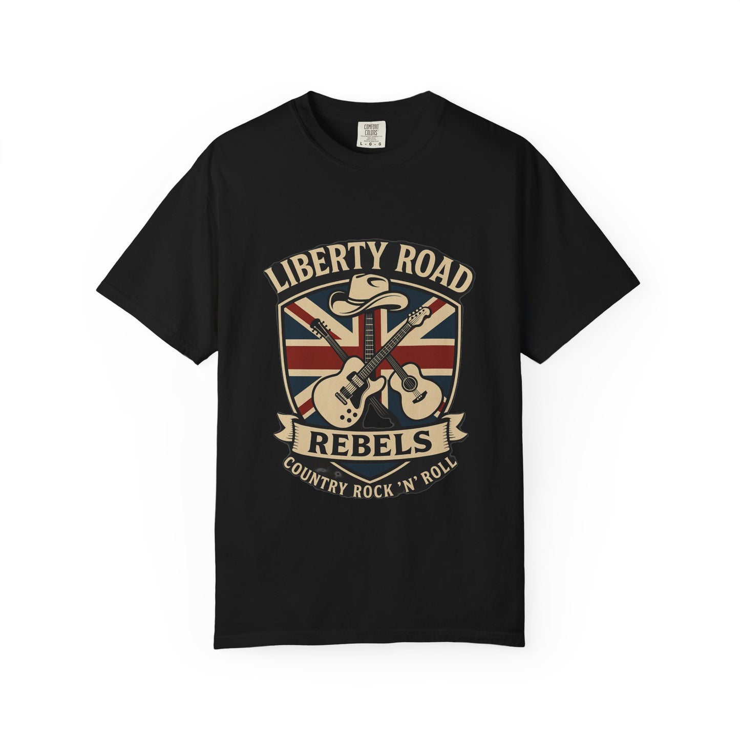 Liberty Road Rebels Britannia Rock 'N' Roll T-Shirt Vintage Style Tee