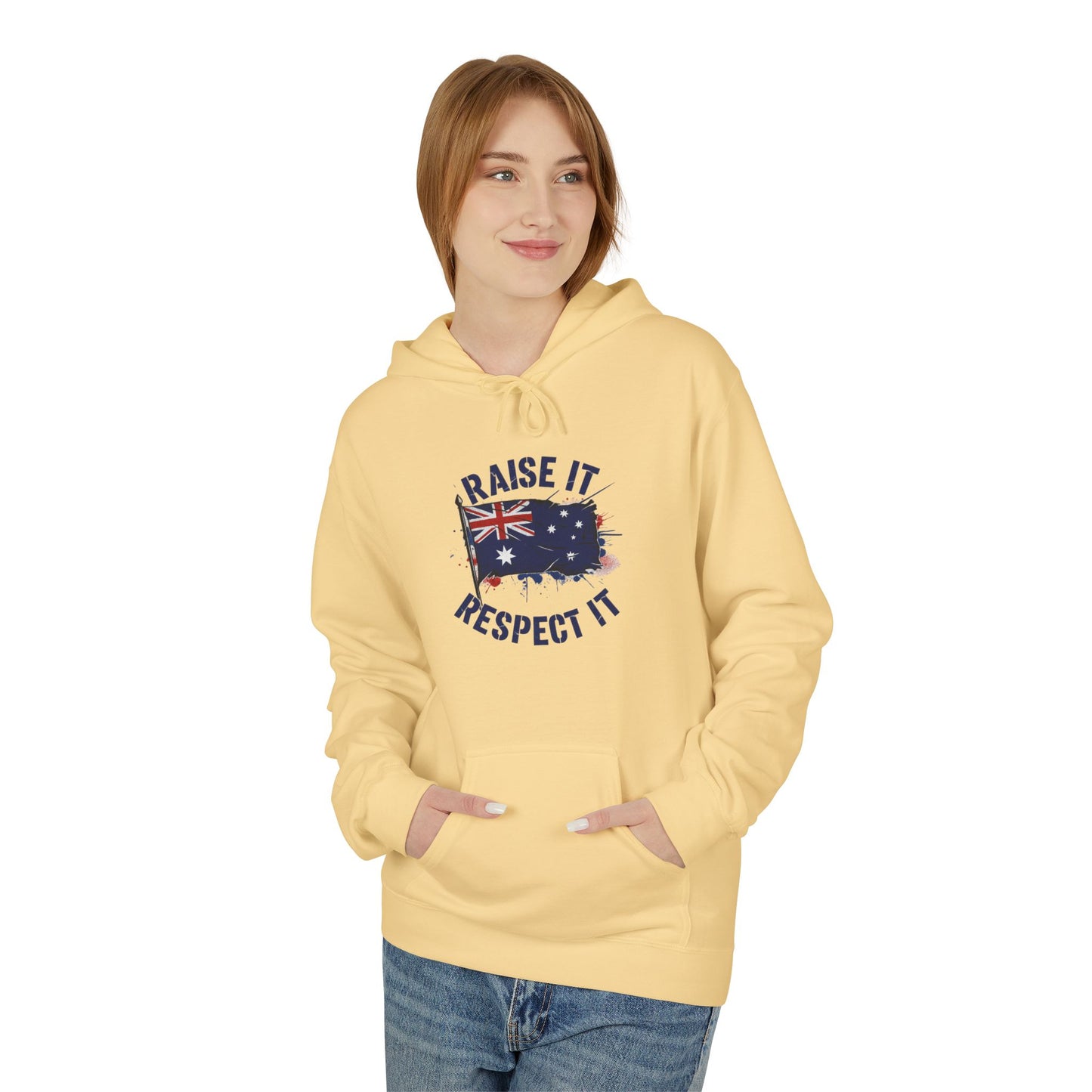 Unisex Raise It Respect It Australian Flag Hoodie