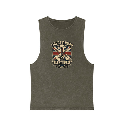 Liberty Road Rebels Britannia Unisex Stonewash Tank Top Singlet