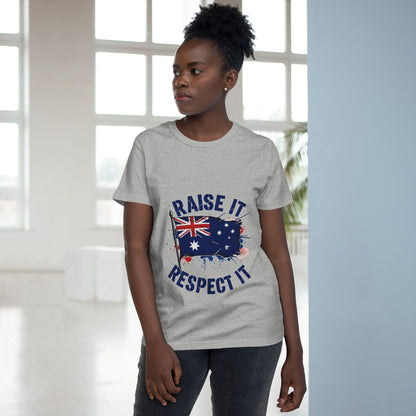 Raise It Respect It Patriotic Graphic Tee Women’s Maple T-Shirt