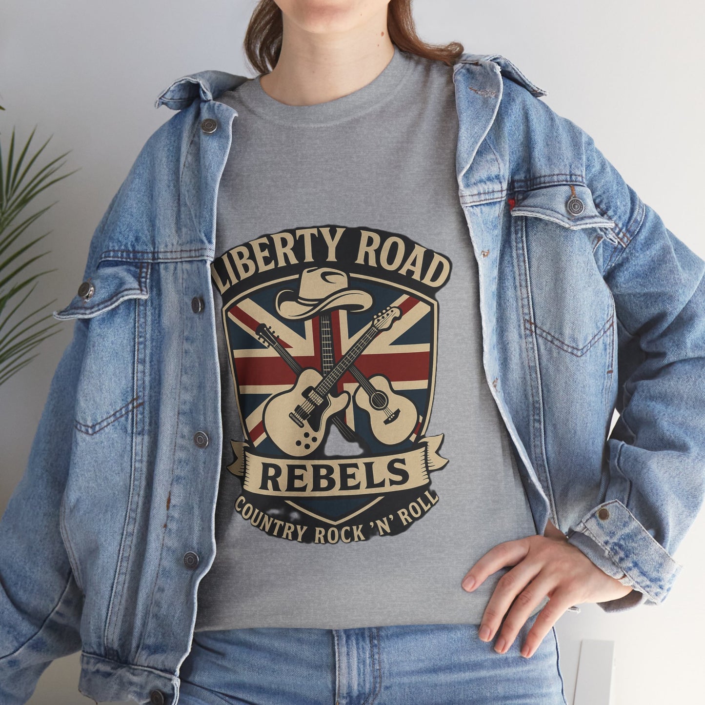 Liberty Road Rebels Britannia Rock 'n' Roll Rebels Tee Unisex Heavy Cotton T-Shirt