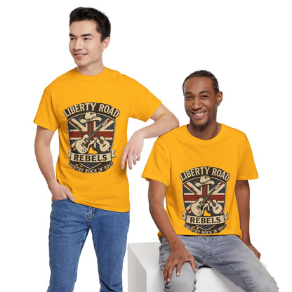 Liberty Road Rebels Britannia Rock 'n' Roll Rebels Tee Unisex Heavy Cotton T-Shirt