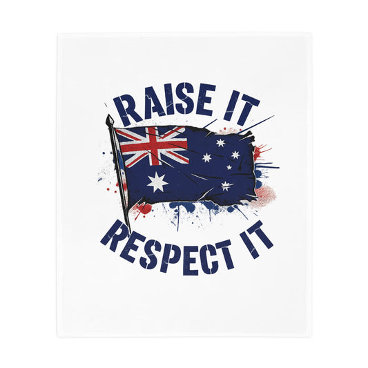 Raise It Respect it Australian Flag Plush Fleece Throw Blanket