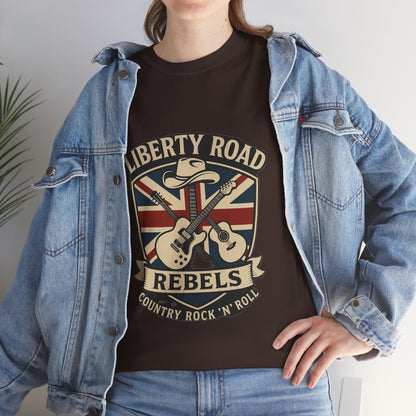 Liberty Road Rebels Britannia Rock 'n' Roll Rebels Tee Unisex Heavy Cotton T-Shirt