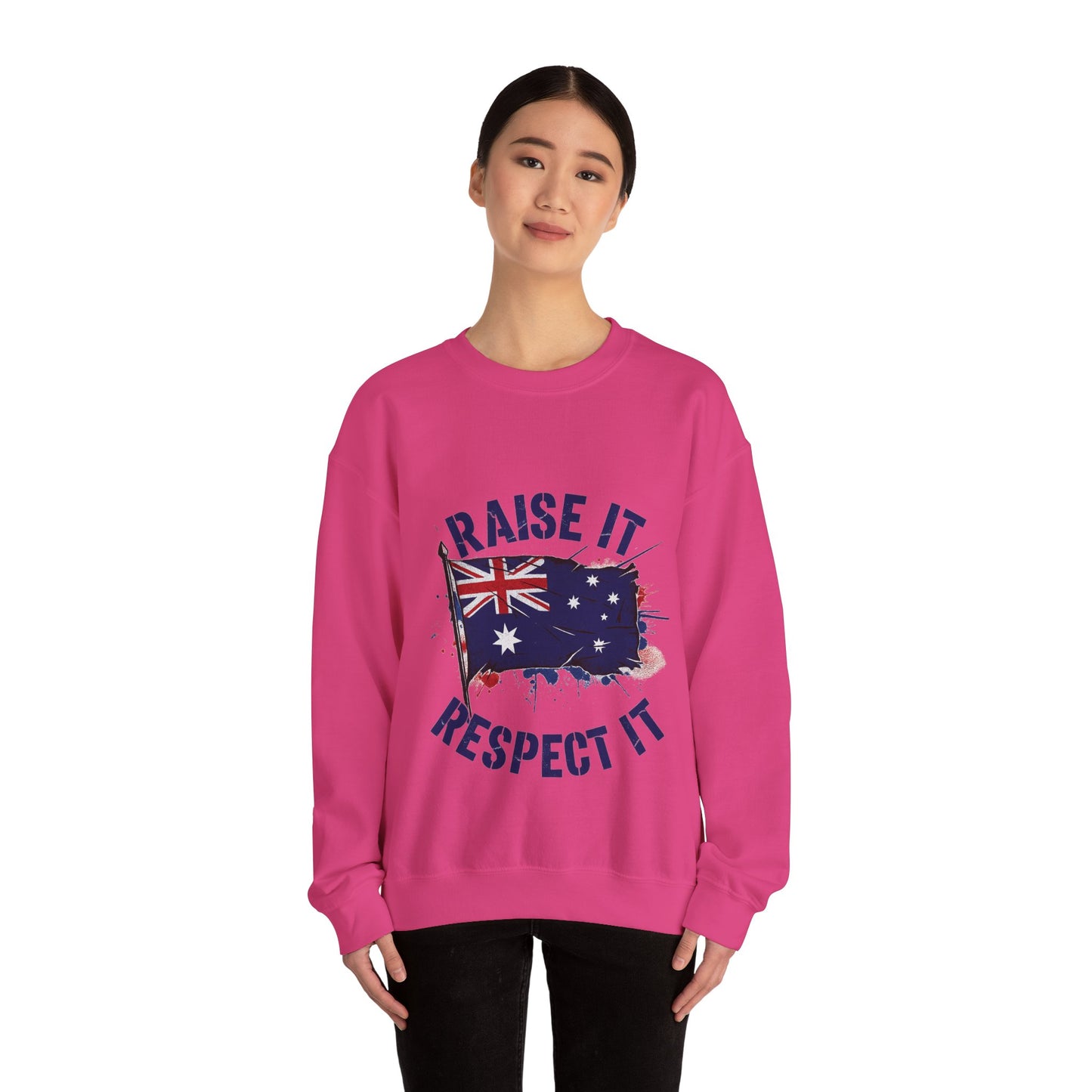 Raise It Respect It Australia Flag UniSex Crewneck Sweatshirt