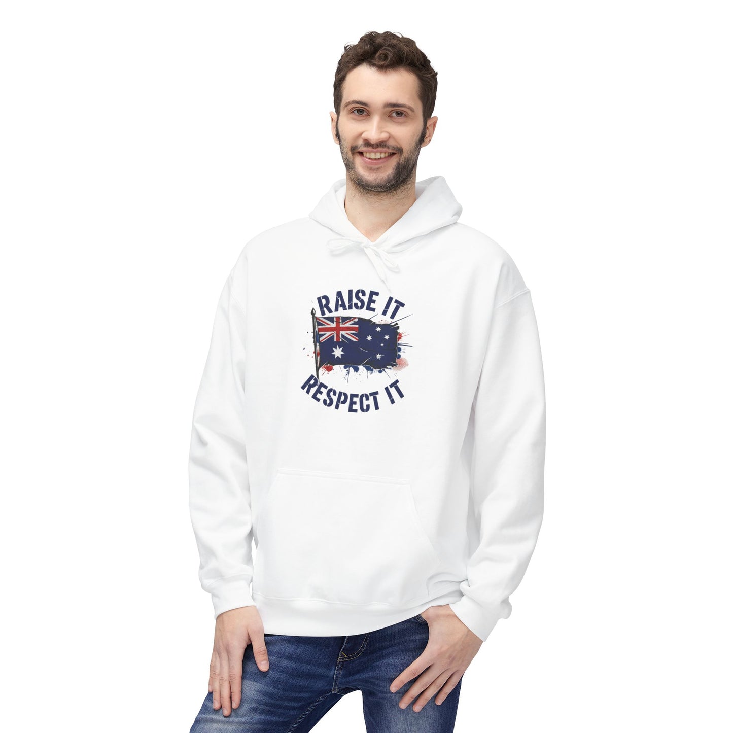 Unisex Raise It Respect It Australian Flag Hoodie